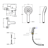Mitigeur baignoire JACOB DELAFON July + pommeau de douche Metro + flexible de douche métal + colonnettes Idro'Flex