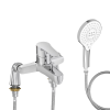 Mitigeur baignoire JACOB DELAFON July + pommeau de douche Metro signature + flexible de douche métal + colonnettes Idro'Flex