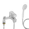 Mitigeur baignoire JACOB DELAFON July + pommeau de douche Juliette + flexible de douche métal + colonnettes Idro'Flex