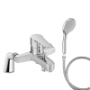 Mitigeur baignoire JACOB DELAFON July + pommeau de douche Awaken + flexible de douche métal + colonnettes