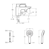 Mitigeur baignoire JACOB DELAFON Aleo+ + pommeau de douche Metro + flexible de douche métal