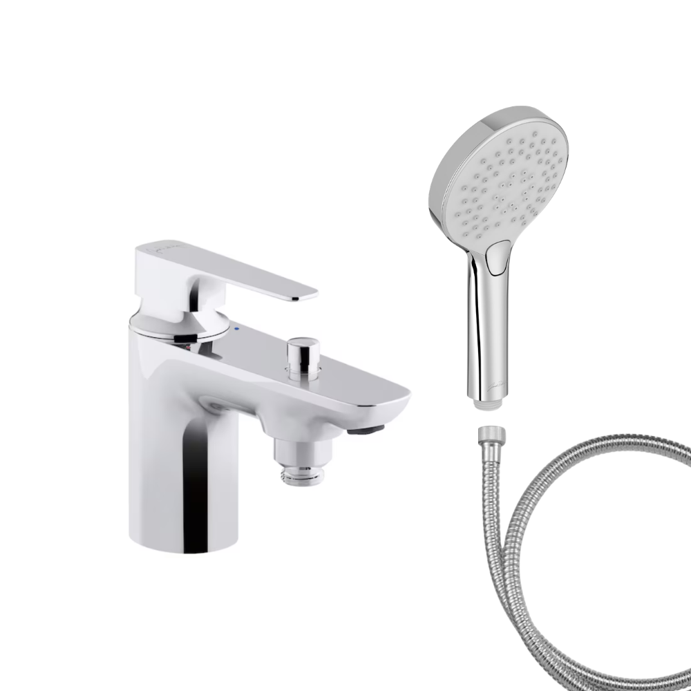 Mitigeur baignoire JACOB DELAFON Aleo+ + pommeau de douche Metro + flexible de douche métal