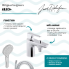 Mitigeur baignoire JACOB DELAFON Aleo+ + pommeau de douche Metro + flexible de douche lisse