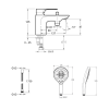Mitigeur baignoire JACOB DELAFON Aleo+ + pommeau de douche Metro signature + flexible de douche métal