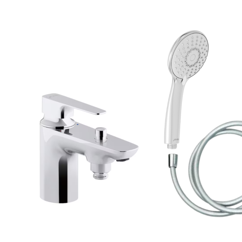Mitigeur baignoire JACOB DELAFON Aleo+ + pommeau de douche Juliette + flexible de douche lisse