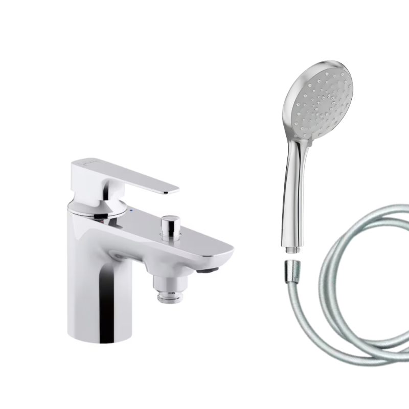 Mitigeur baignoire JACOB DELAFON Aleo+ + pommeau de douche Awaken + flexible de douche lisse