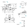 Pack mitigeur mécanique HANSGROHE Rebris S + pommeau Vernis Blend 2jets + flexible 160cm + support noir mat | Batinea