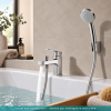 Pack mitigeur bain douche mécanique monotrou Vernis Shape + pommeau Croma 100 + support et flexible 125 cm chromé |Batinea