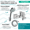 Pack mitigeur bain douche mécanique Vernis Shape mural + pommeau Croma 100 + support et flexible 125cm chromé |Batinea