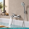 Pack mitigeur bain douche mécanique Vernis Shape mural + pommeau Croma 100 + support et flexible 125cm chromé |Batinea