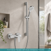 Mitigeur douche mécanique HANSGROHE Vernis Shape + pommeau Crometta EcoSmart 2 jets + flexible 160cm + barre chromé |Batinea