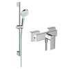 Mitigeur douche mécanique HANSGROHE Vernis Shape + pommeau Crometta EcoSmart 2 jets + flexible 160cm + barre chromé |Batinea