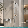 Mitigeur douche mécanique HANSGROHE Vernis Shape + pommeau Crometta + flexible 160cm + barre + porte-savon chromé |Batinea