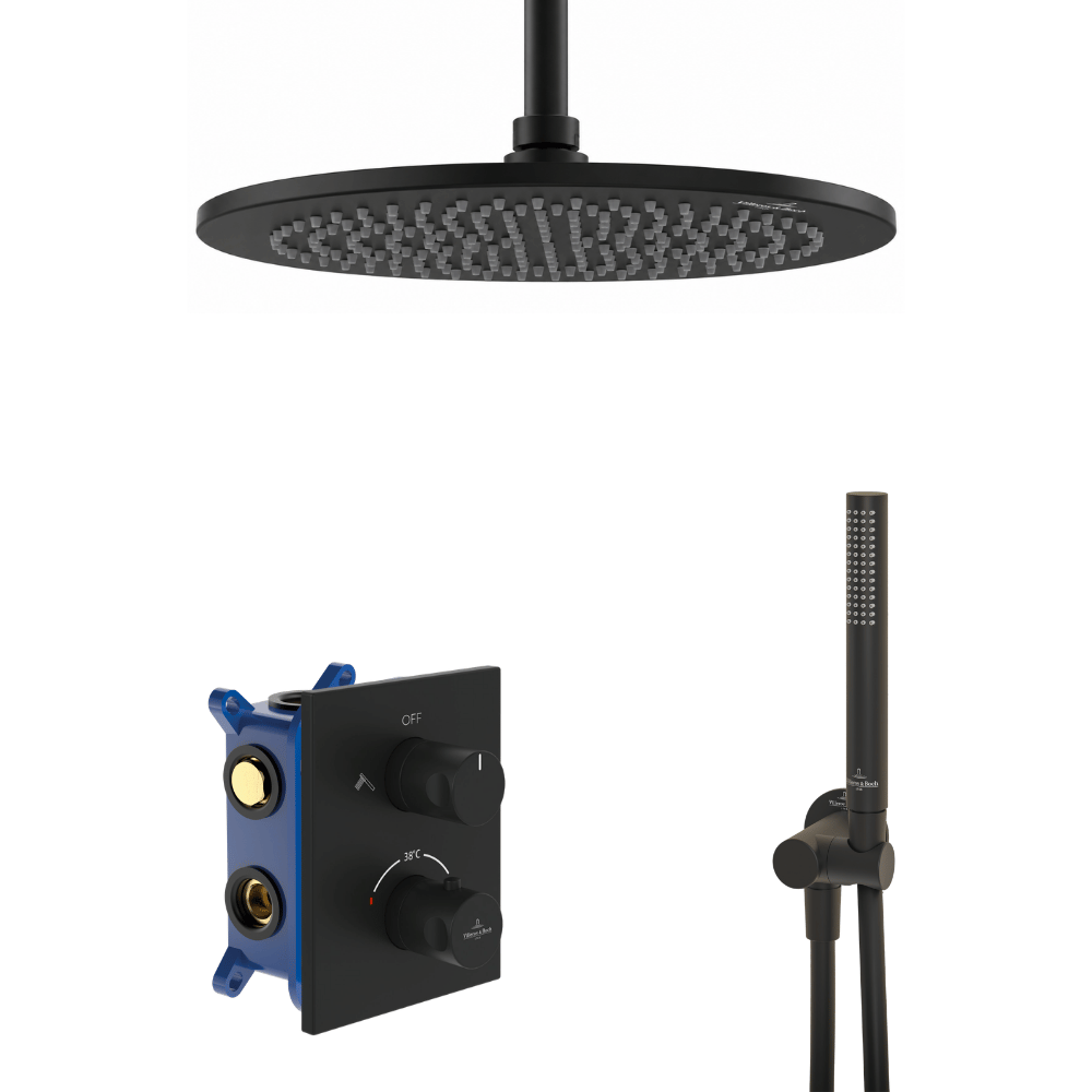 Colonne de douche encastrée VILLEROY & BOCH Universal Shower avec douchette stick 1 jet noir mat