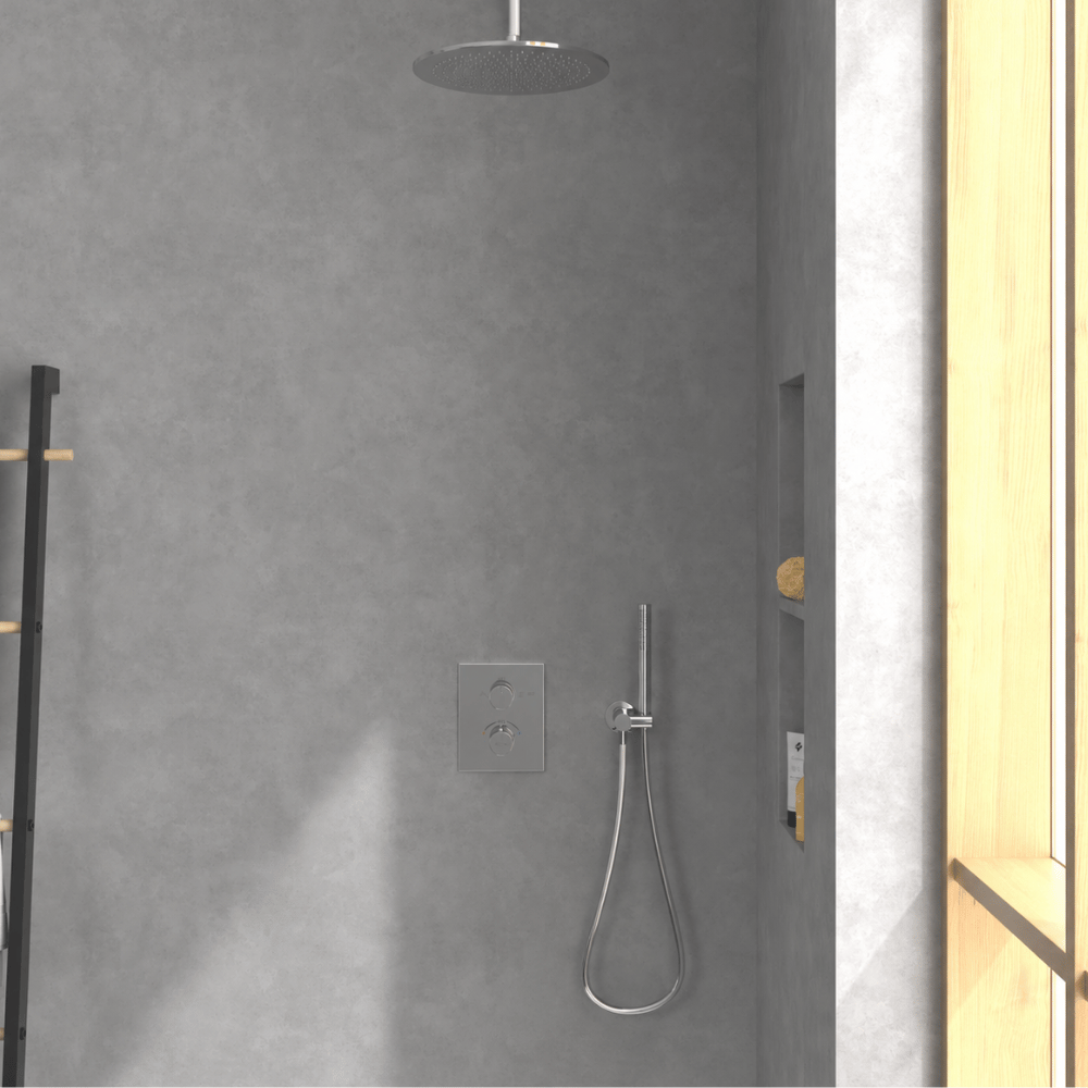 Ensemble de douche encastré chromé