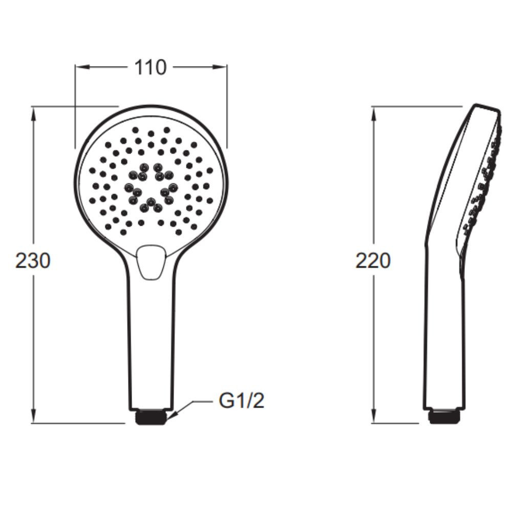 Pommeau de douche 3 jets JACOB DELAFON Metro chrome + flexible anti torsion 175 cm métal chrome