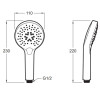 Pommeau de douche 3 jets JACOB DELAFON Metro chrome + flexible anti torsion 175 cm métal chrome