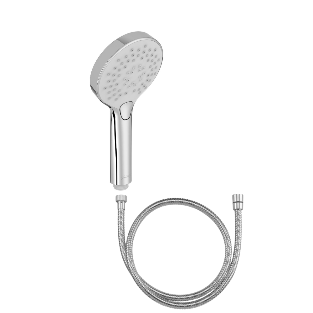 Pommeau de douche 3 jets JACOB DELAFON Metro chrome + flexible anti torsion 175 cm métal chrome