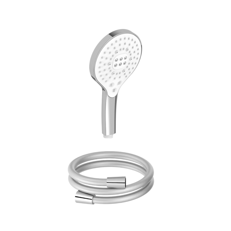 Pommeau de douche 3 jets JACOB DELAFON Metro signature chrome + flexible de douche lisse anti-torsion 160 cm Chrome