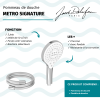Pommeau de douche 3 jets JACOB DELAFON Metro signature chrome + flexible de douche lisse anti-torsion 160 cm Chrome