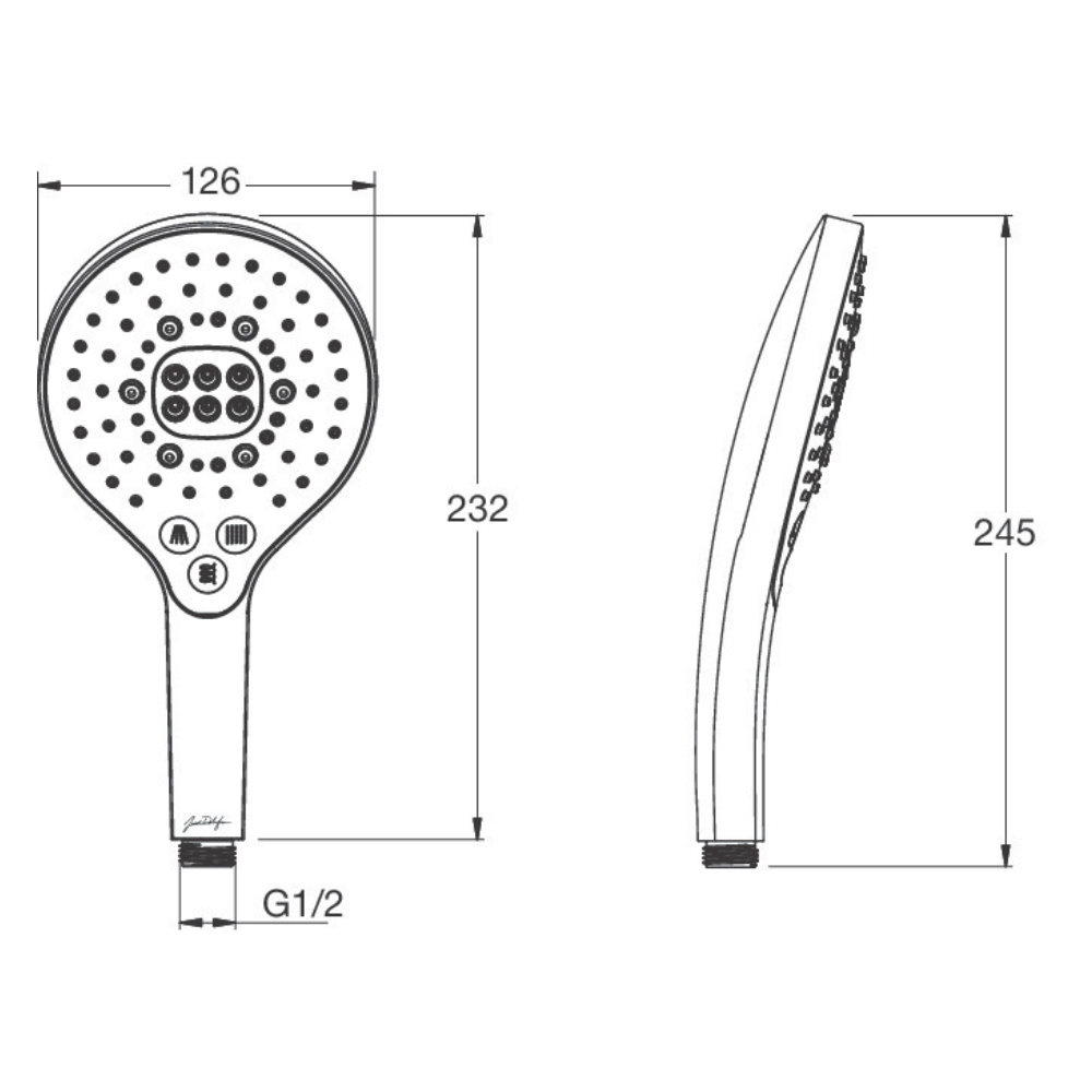 Pommeau de douche 3 jets JACOB DELAFON Metro signature chrome + flexible de douche lisse anti-torsion 160 cm Chrome