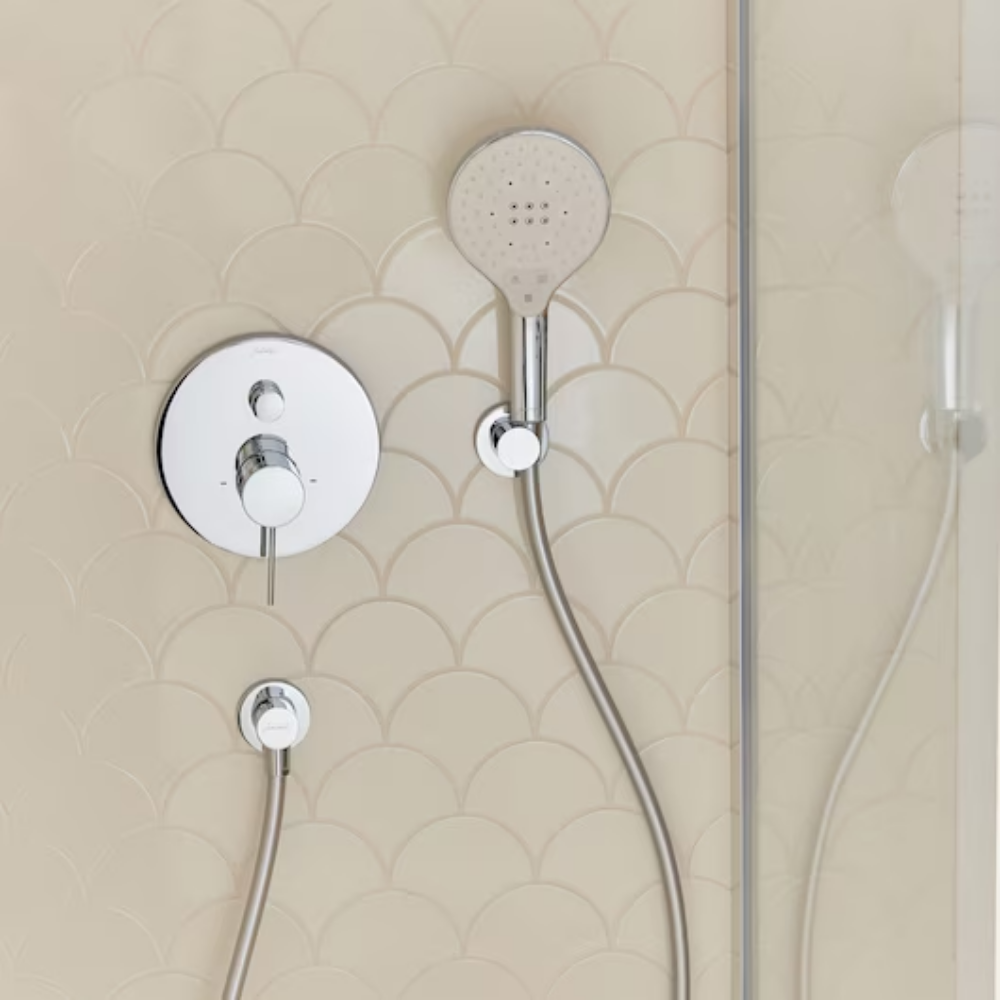 Pommeau de douche 3 jets JACOB DELAFON Metro signature chrome + flexible de douche lisse anti-torsion 160 cm Chrome