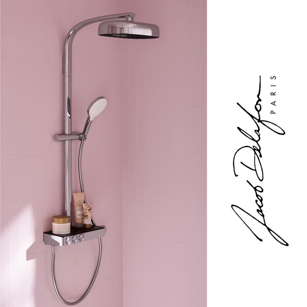 Pommeau de douche 3 jets JACOB DELAFON Metro signature chrome + flexible de douche lisse anti-torsion 160 cm Chrome