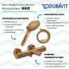 Pack mitigeur bain douche thermostatique DURAVIT Wave + pommeau Universal 3 jets + flexible 160 cm |Batinea