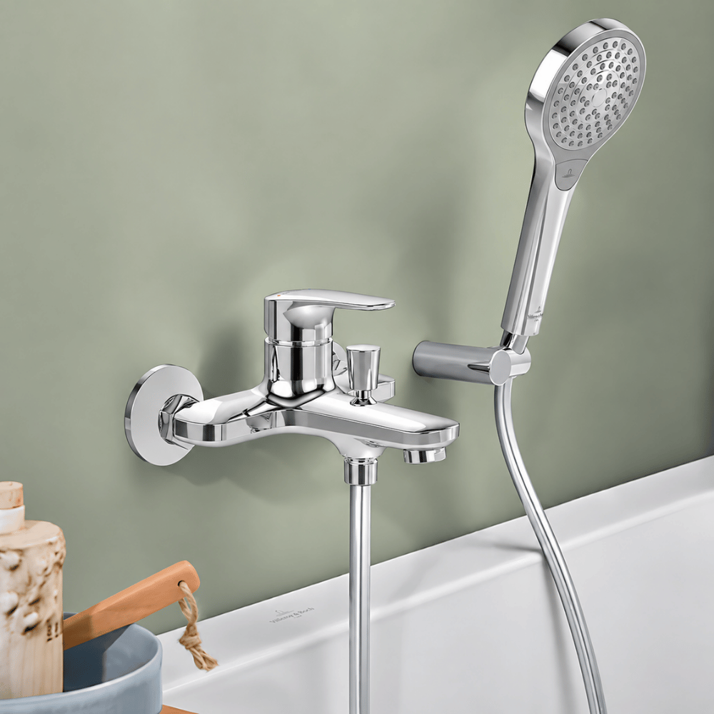 zoom sur le pack bain douche villeroy & Boch o novo avec douchette 3 jets