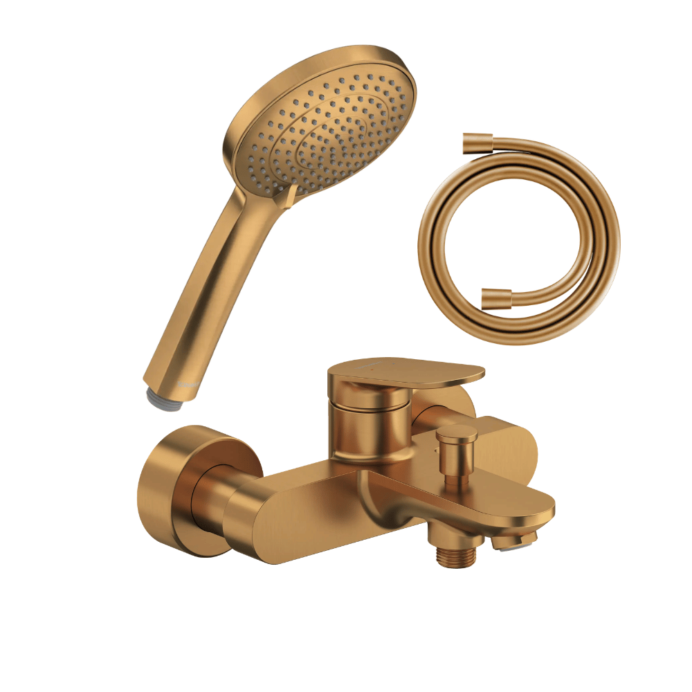 Pack mitigeur bain douche mécanique DURAVIT Wave + pommeau Universal 3 jets + flexible 160 cm |Batinea