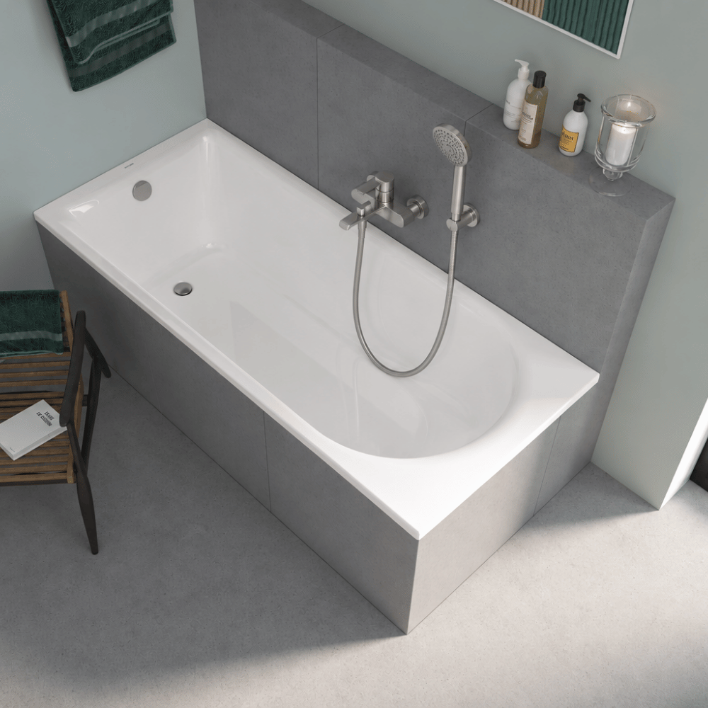 Pack mitigeur bain douche mécanique DURAVIT Wave + pommeau Universal 3 jets + flexible 160 cm |Batinea