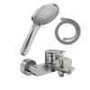 Pack mitigeur bain douche mécanique DURAVIT Wave + pommeau Universal 3 jets + flexible 160 cm |Batinea