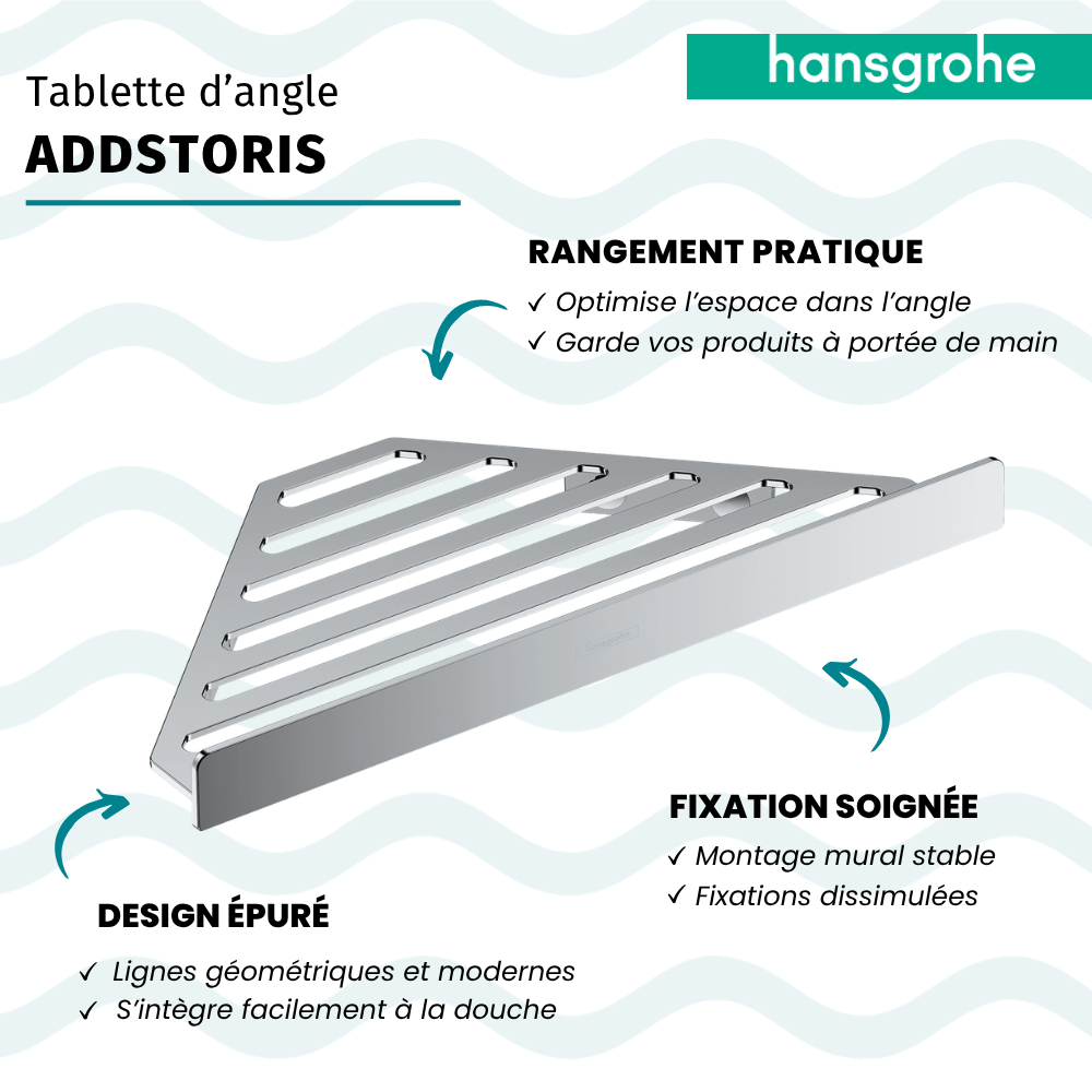 Tablette d'angle HANSGROHE AddStoris chromé infos