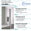 Pare bain relevable et pivotant 75x150cm KINEDO Columba 1 + porte serviette chromé infos
