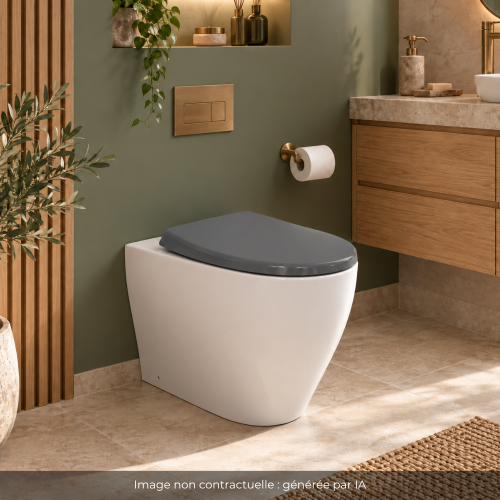 Abattant thermodur frein de chute et déclipsable BEMIS Click & Clean Classic gris ambiance