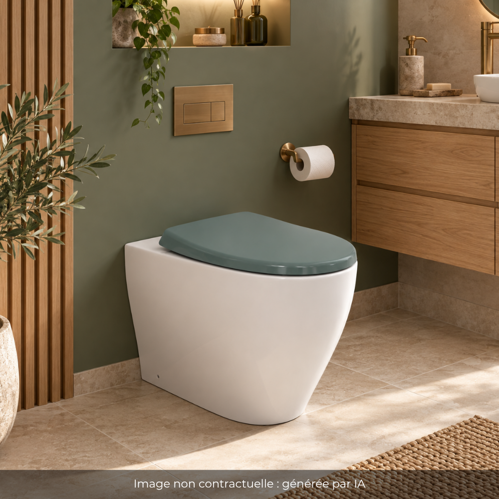 Abattant thermodur frein de chute et déclipsable BEMIS Click & Clean Classic vert ambiance