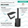 Lot d'accessoires pour WC HANSGROHE WallStoris porte-brosse mural + porte-papier WC avec tablette noir mat infos