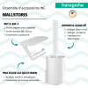 Lot d'accessoires pour WC HANSGROHE WallStoris porte-brosse mural + porte-papier WC avec tablette blanc mat infos