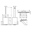 Lot d'accessoires pour WC HANSGROHE WallStoris porte-brosse mural + porte-papier WC avec tablette schéma
