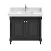 Meuble de salle de bain JACOB DELAFON Cléo 1889 Gris Intense + plan vasque 1 trou + mitigeur