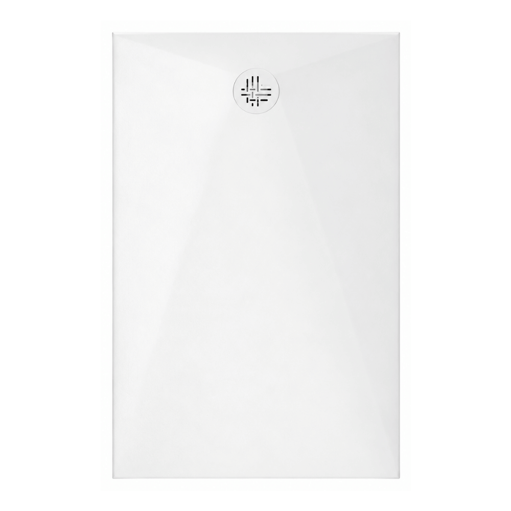 Receveur de douche antidérapant KINEDO Kinesurf Nova extra-plat découpable blanc avec bonde + grille |Batinea