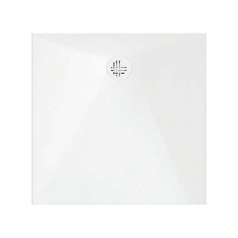 Receveur de douche antidérapant KINEDO Kinesurf Nova extra-plat découpable blanc avec bonde + grille assortie carré produit