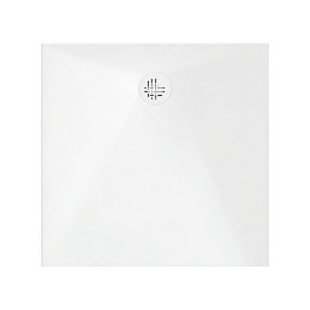 Receveur de douche antidérapant KINEDO Kinesurf Nova extra-plat découpable blanc avec bonde + grille assortie carré produit