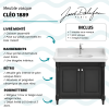 Meuble de salle de bain JACOB DELAFON Cléo 1889 Gris Intense + plan vasque 1 trou + mitigeur