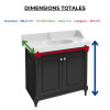 Meuble de salle de bain JACOB DELAFON Cléo 1889 Gris Intense + plan vasque 1 trou + miroir + mitigeur