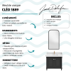 Meuble de salle de bain JACOB DELAFON Cléo 1889 Gris Intense + plan vasque 1 trou + miroir + mitigeur