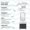 Meuble de salle de bain JACOB DELAFON Cléo 1889 Gris Intense + plan vasque 1 trou + miroir + mitigeur