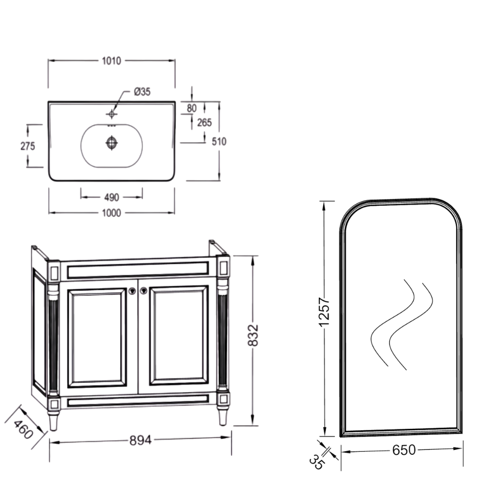 Meuble de salle de bain JACOB DELAFON Cléo 1889 Gris Intense + plan vasque 1 trou + miroir + mitigeur