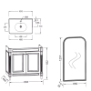 Meuble de salle de bain JACOB DELAFON Cléo 1889 Gris Intense + plan vasque 1 trou + miroir + mitigeur