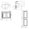 Meuble de salle de bain JACOB DELAFON Cléo 1889 Gris Intense + plan vasque 1 trou + colonne droite + mitigeur